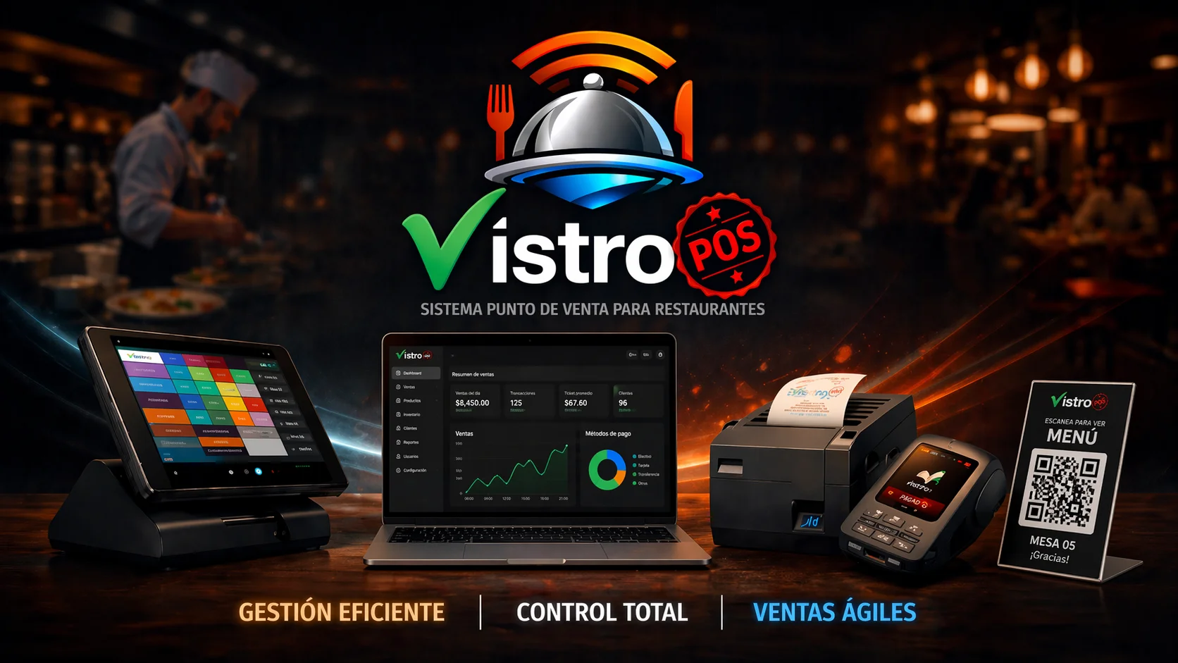 Panel principal del software POS VistroPOS